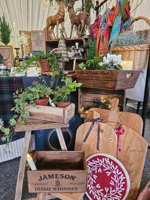 Jameson crates and chopping boards display