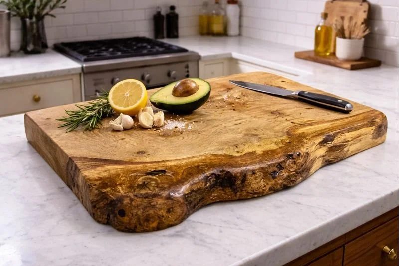 Rustic hardwood chopping board