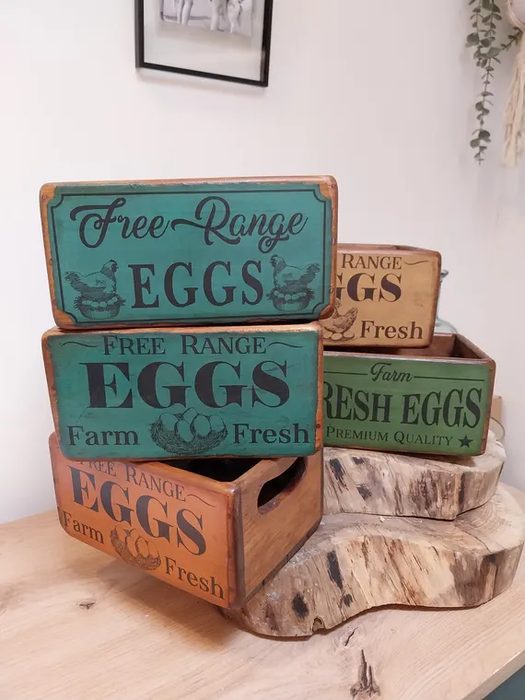 Vintage farm fresh egg crates